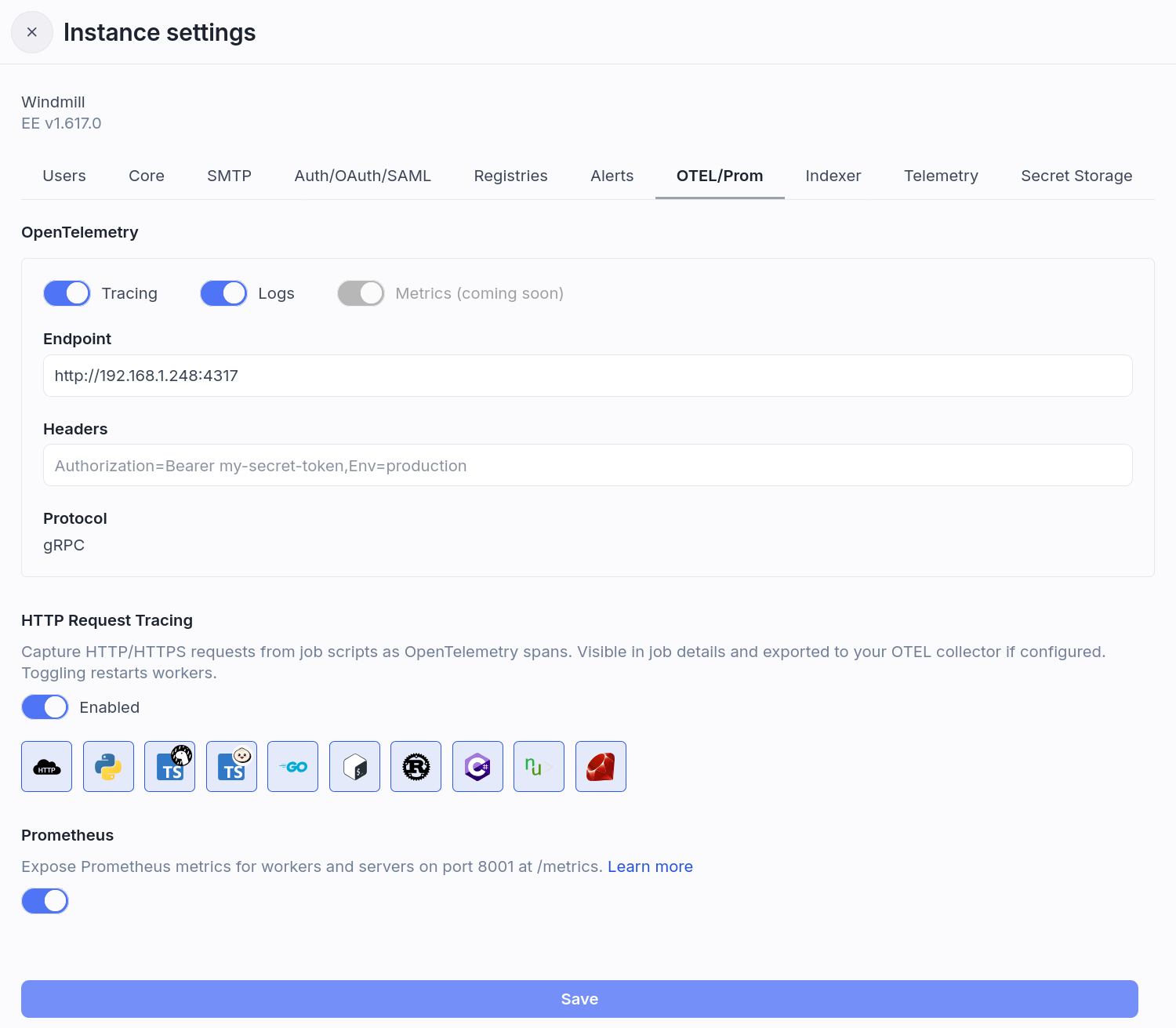 Open Telemetry & Prometheus